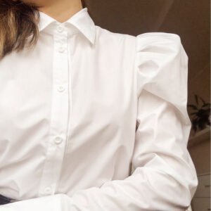 White shirt for women, design, puff sleeves, long sleeves, temperament, early autumn women's clothing, niche and elegant