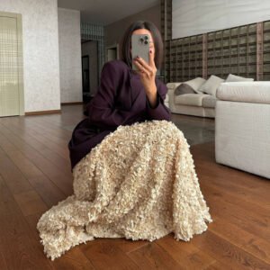 Evening dress skirt women's petal design long dinner lady skirt