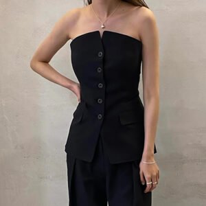 Fashionable tight-fitting off-shoulder hot girl sexy suit tube top top vest temperament slim