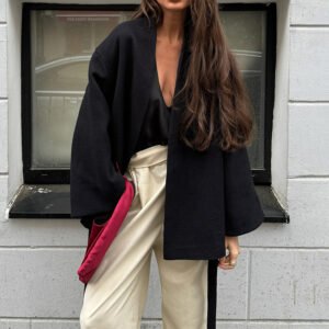 Autumn collar lace-up small fragrant style long-sleeved jacket design is stylish, fashionable and casual for commuting