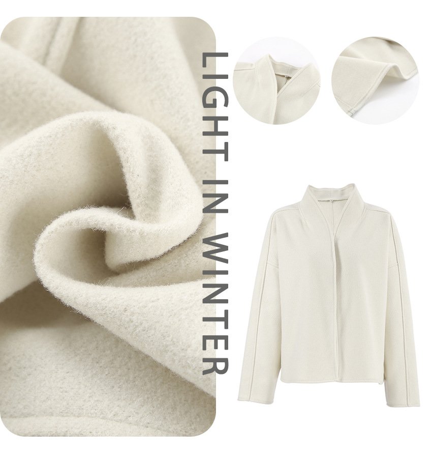 Woolen coat, woolen top, loose splicing design, warm women's short clothing - Image 11