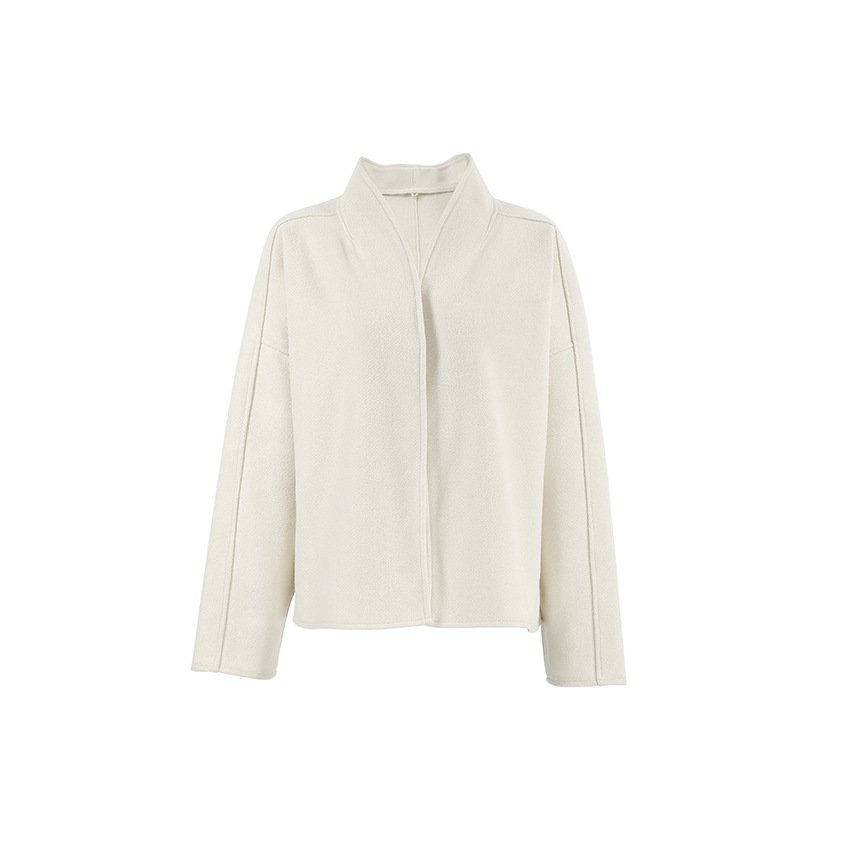 Woolen coat, woolen top, loose splicing design, warm women's short clothing - Image 3