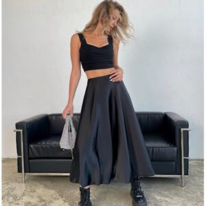 Bright color skirt, fashionable evening party high waist balloon skirt, elegant bud skirt